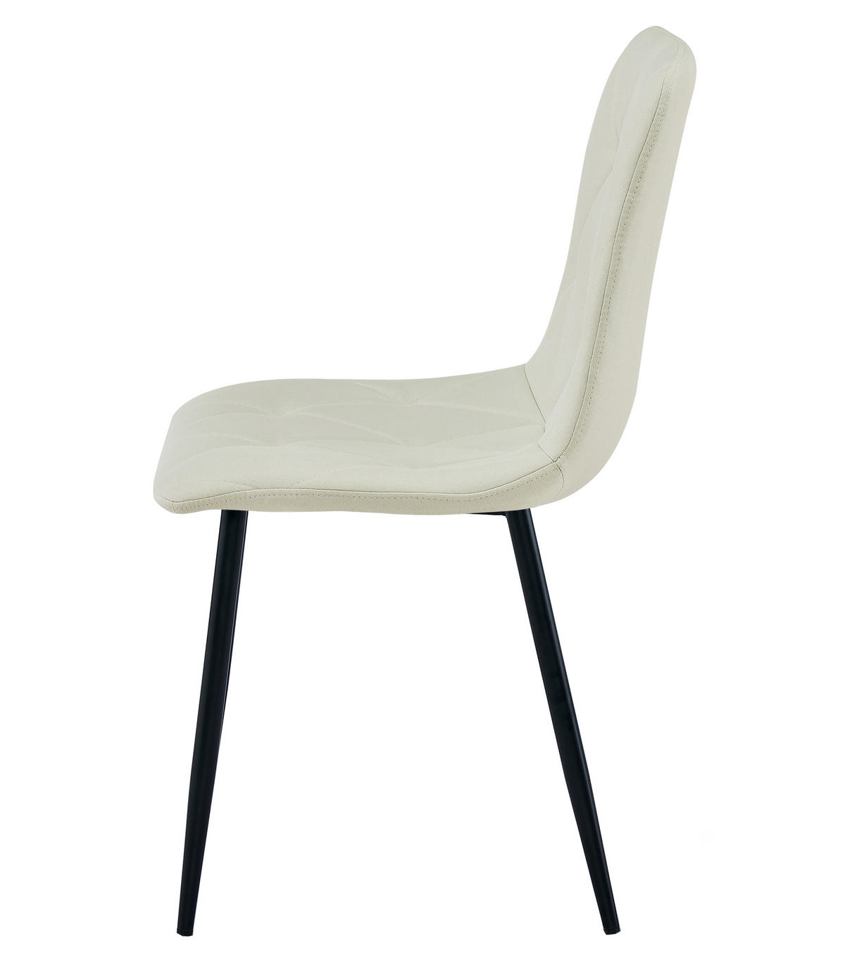 ESSZIMMERSTUHL 4-er Set TYRA beiger Sitz, schwarze Beine - Beige/Schwarz, Textil (44.5/87/54.5cm) - Valora