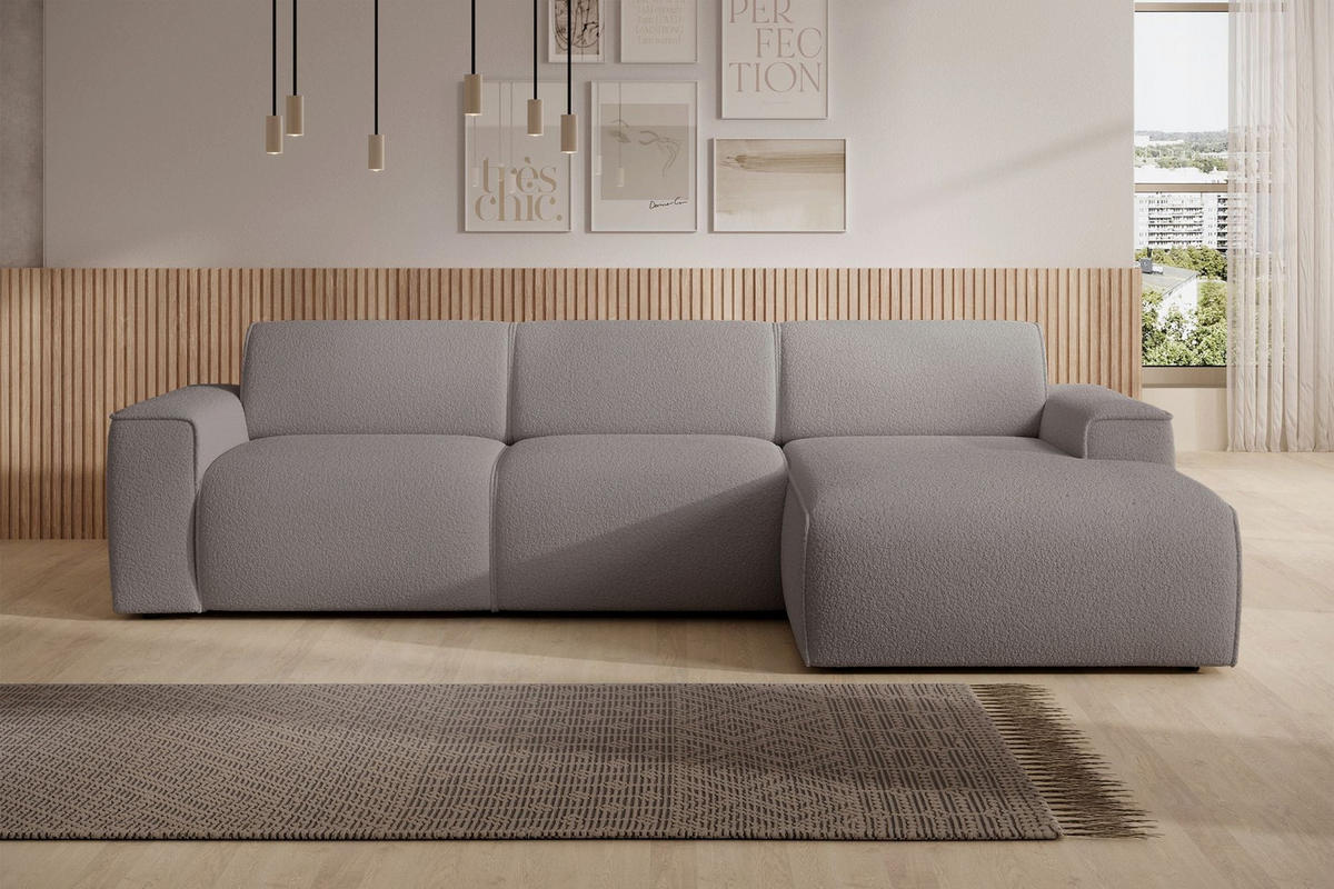 ECKSOFA Bouvi Graubraun rechts - Graubraun/Schwarz, Kunststoff/Textil (165/310cm) - Selsey
