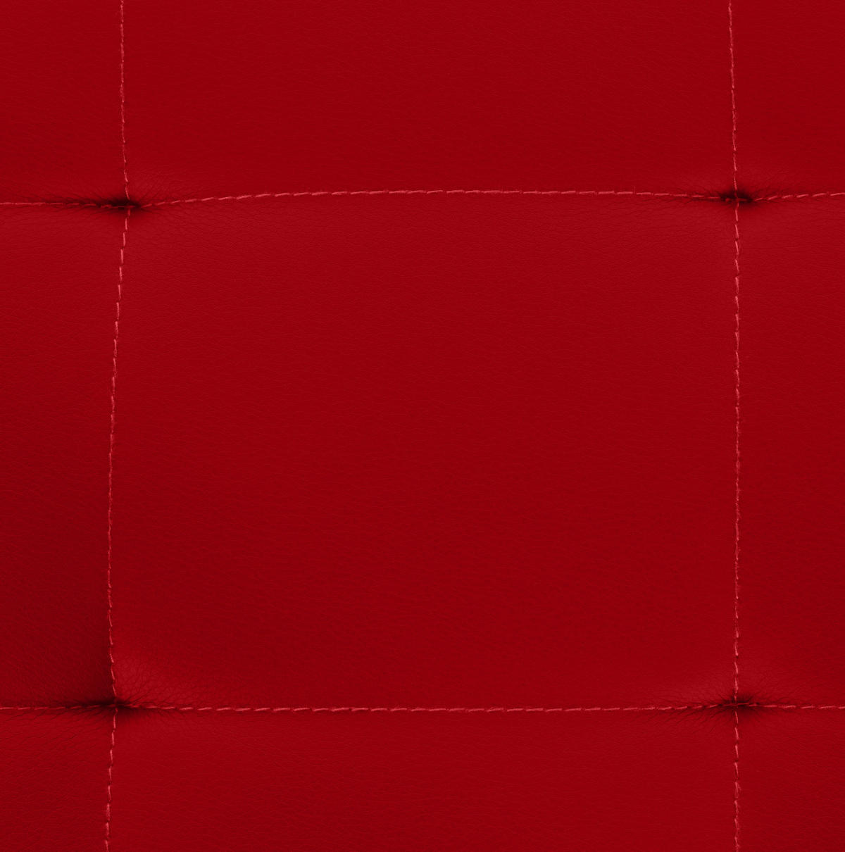 HOCKER Lederlook rot - Edelstahlfarben/Rot, Textil/Metall (40/48/40cm) - CLP