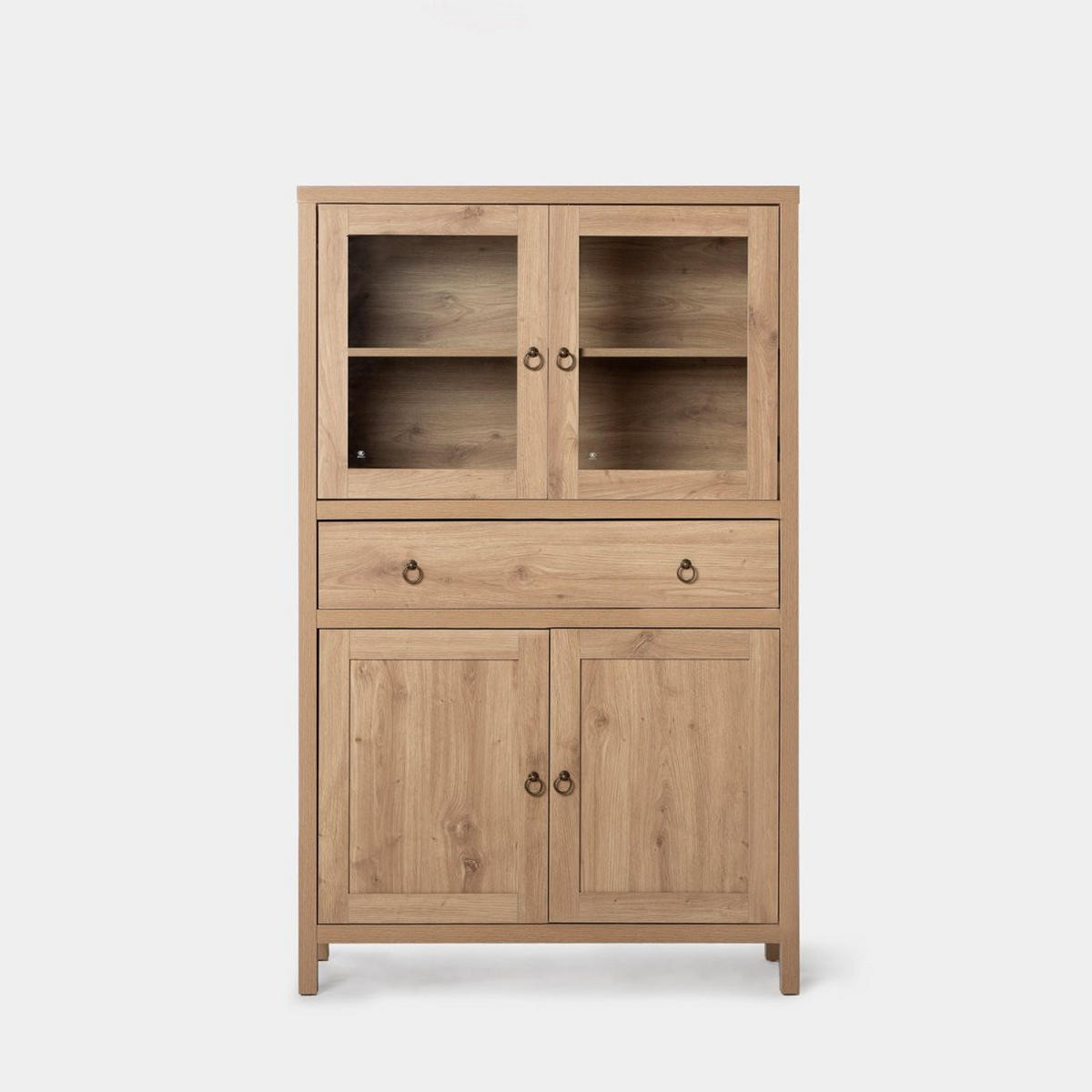 VITRINENSCHRANK DOPPELTER Livorno Natürlich 100 cm x 160 cm - Naturfarben, Holzwerkstoff (100/160/40cm)