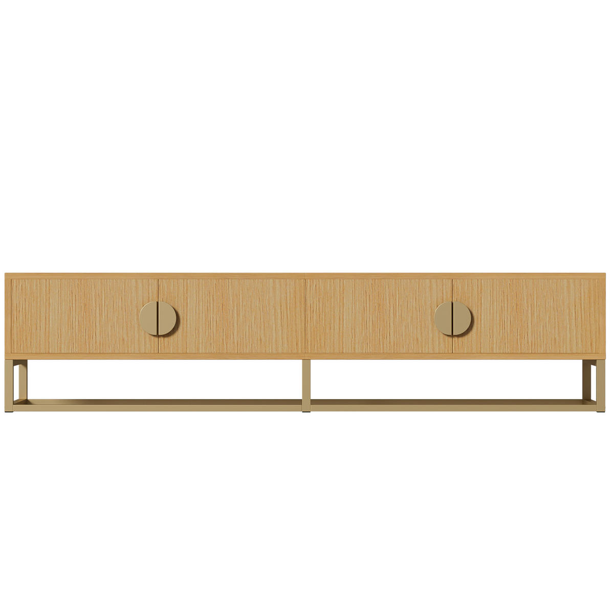 LOWBOARD 180/40/40 cm in Holzoptik mit 4 Türen und Soft-Close - Braun, Holzwerkstoff (180/40/40cm) - Flora Grace