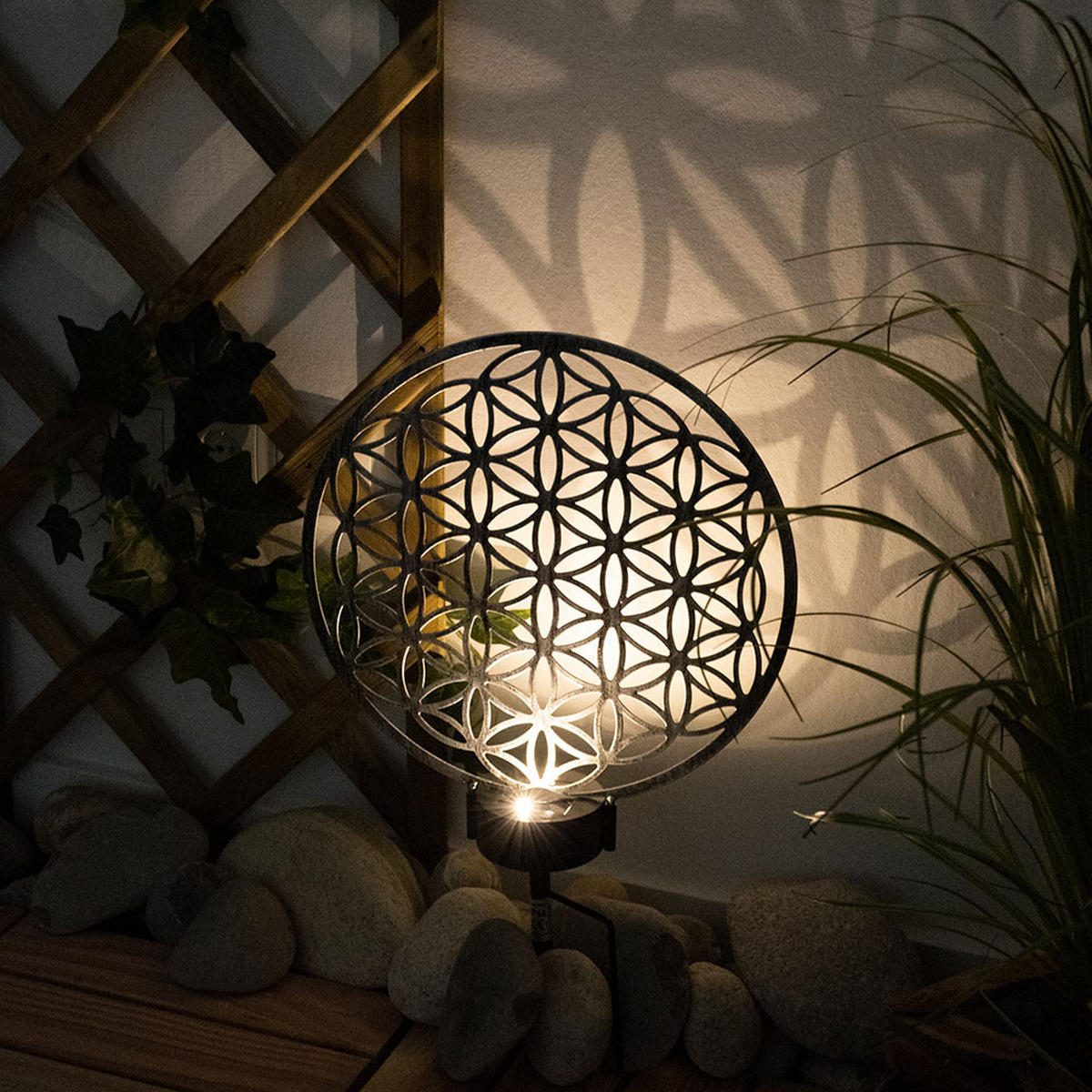 LED AUSSENLEUCHTE Solarleuchte Silber Schwarz Antik - Silberfarben, Metall (30/10/41cm) - Globo Lighting