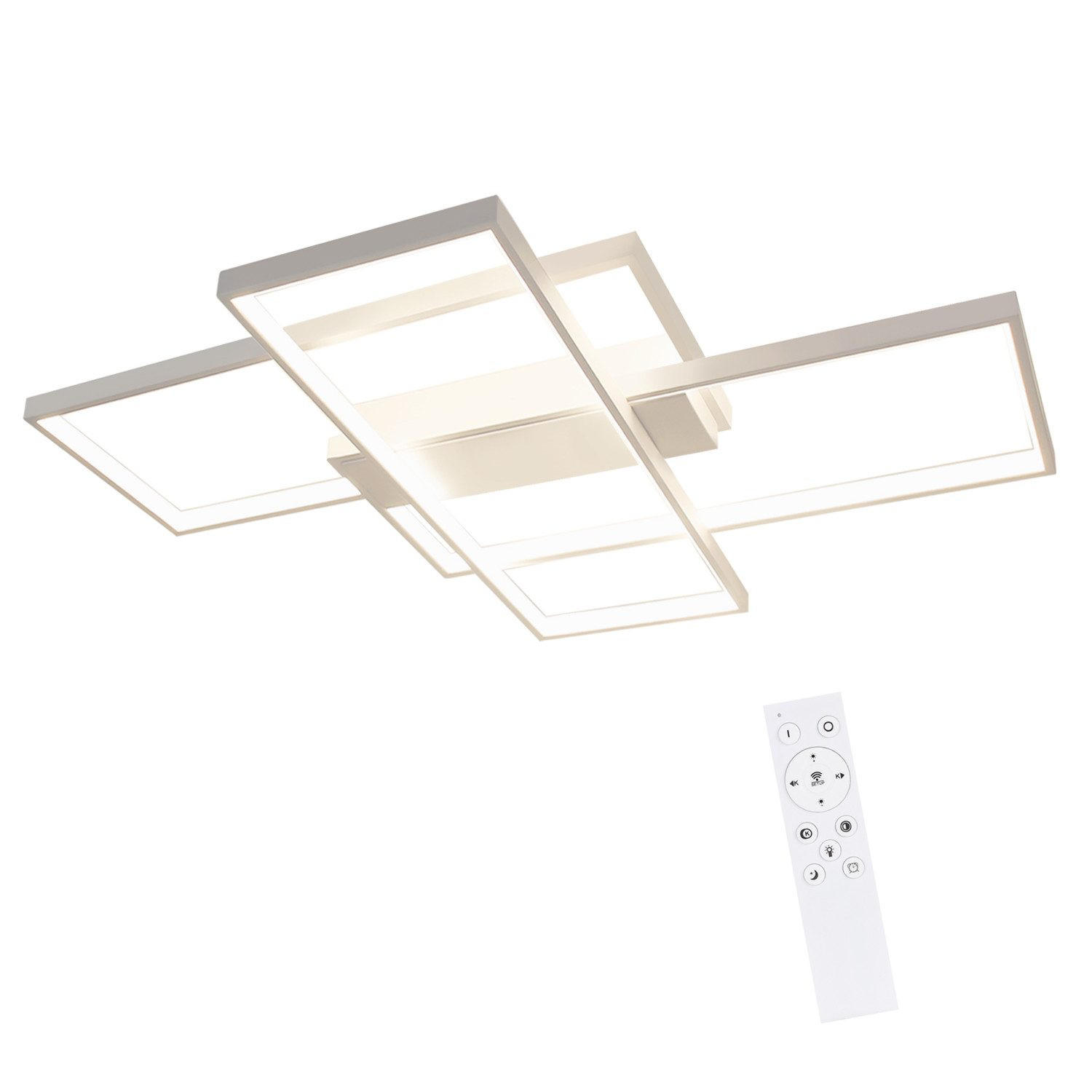 LED-DECKENLEUCHTE Schwarzgrimm 70/8/100 cm - Weiß, Metall (100/70/8cm) - ZMH