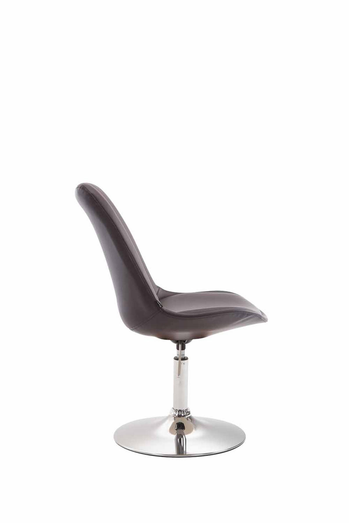DREHSTUHL Lederlook braun - Chromfarben/Braun, Textil/Metall (48/76/57cm) - CLP
