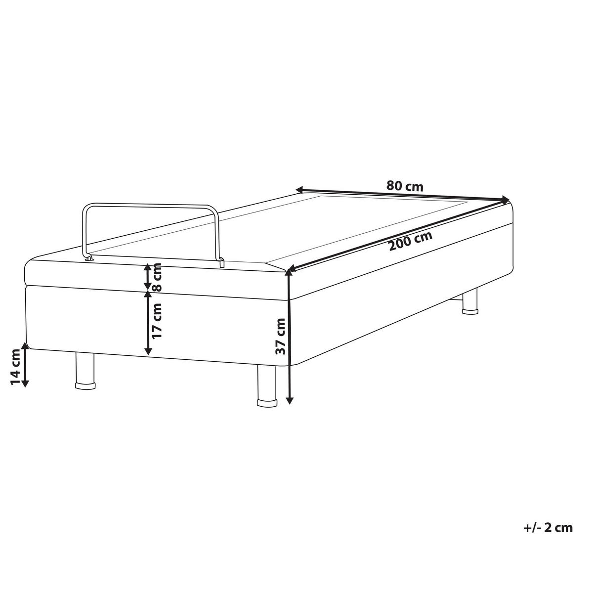VERSTELLBARES-BETT 80/200 cm Dunkelgrau Duke II - Dunkelgrau/Schwarz, Textil (80/200cm) - Beliani
