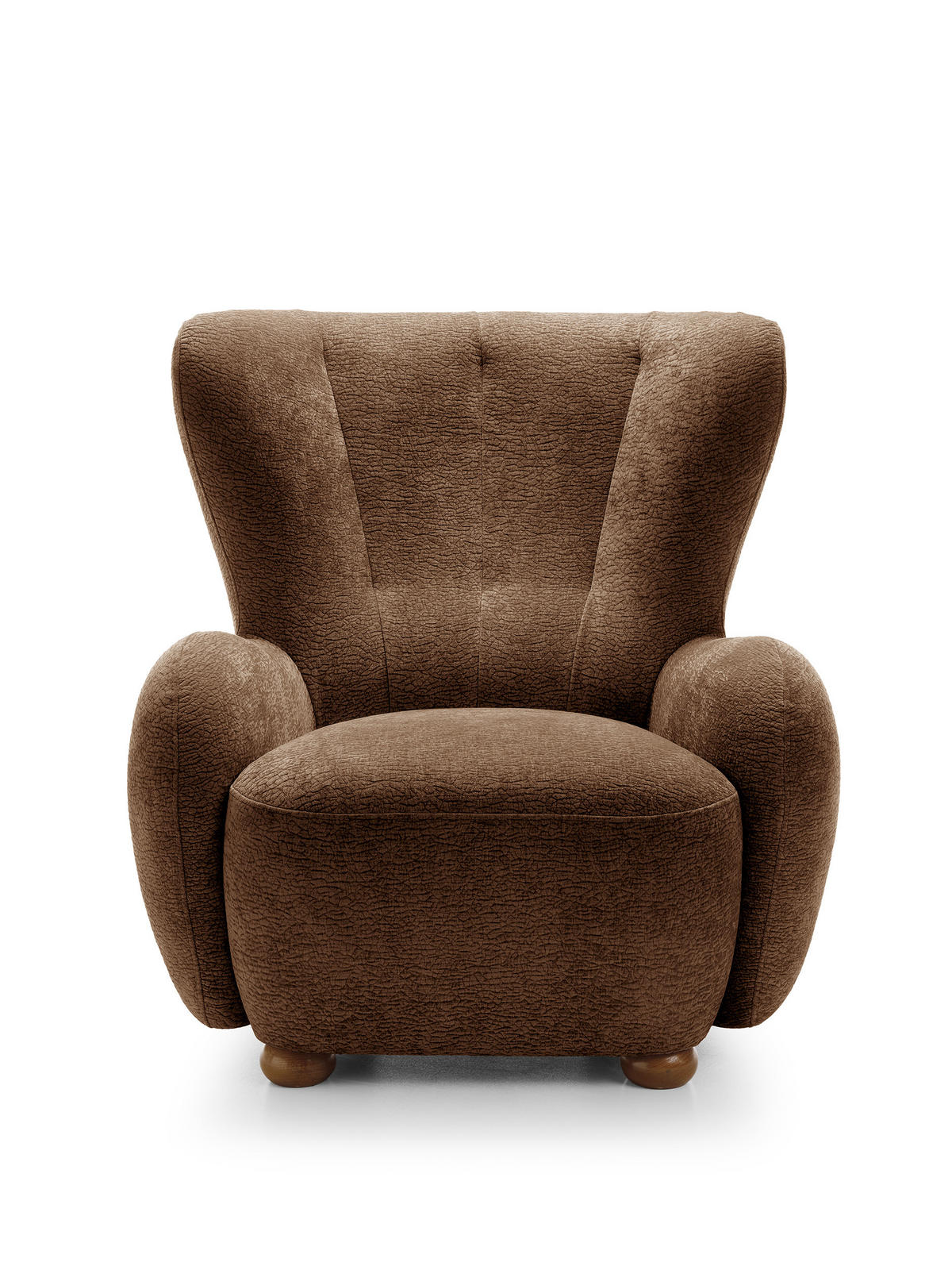 SESSEL MIST, Polstersessel Klassisch Loungesessel, Chenille-Stoff Braun - Braun, Holz/Holzwerkstoff (88/91/100cm) - MASSENO