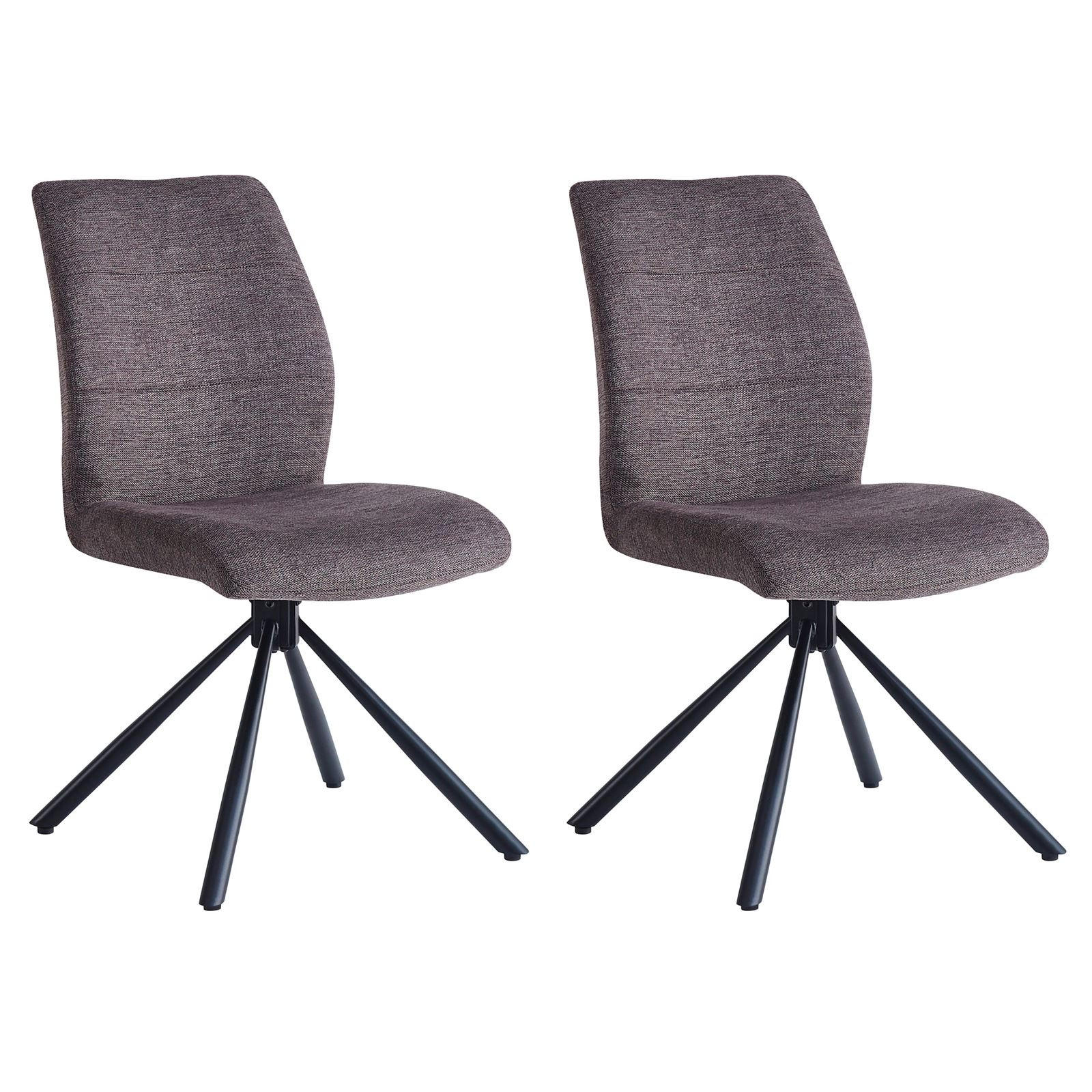ESSZIMMERSTUHL TAURAUS 2ER-SET - Braun, Textil (48/91/61cm) - IDIMEX
