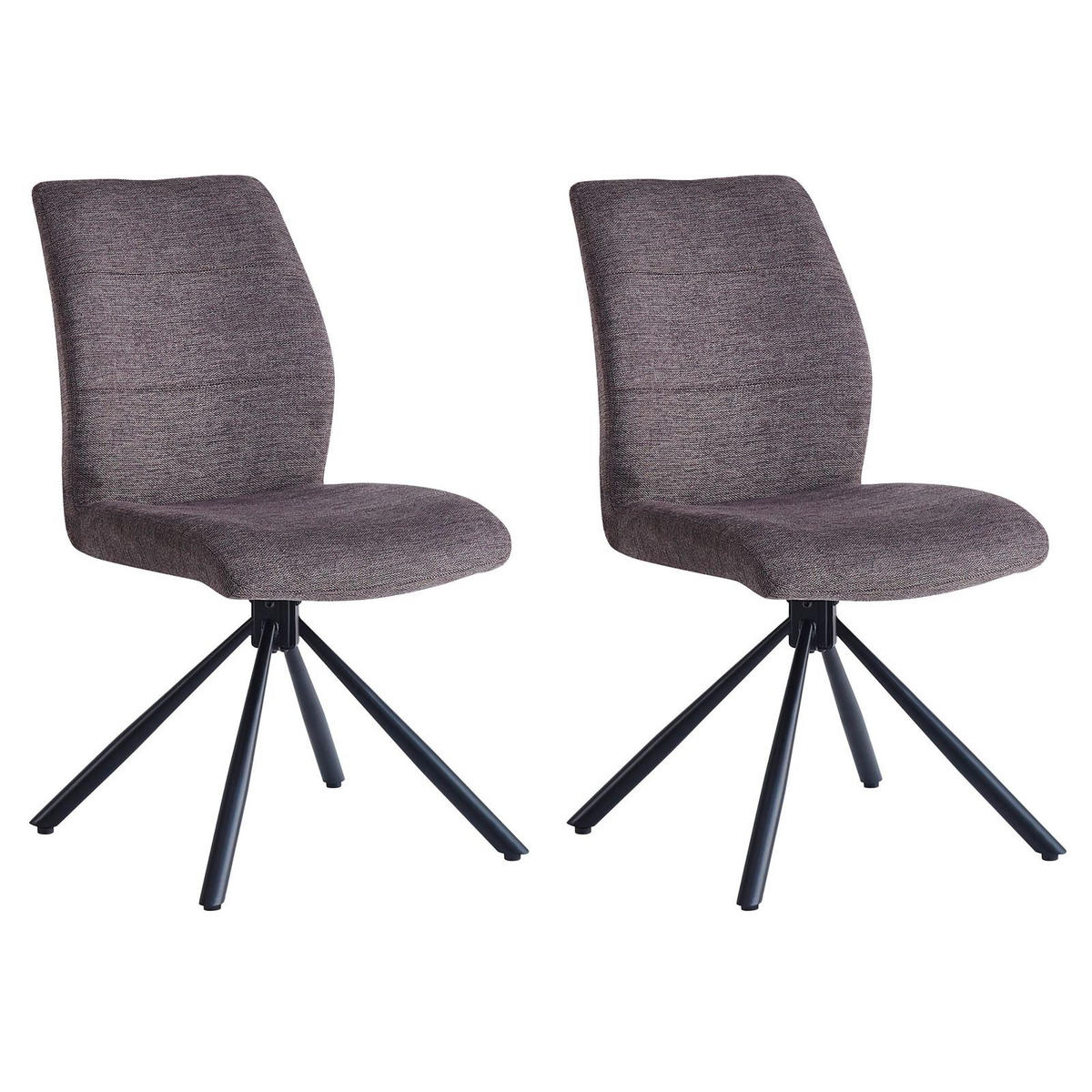 ESSZIMMERSTUHL TAURAUS 2ER-SET - Braun, Textil (48/91/61cm) - IDIMEX