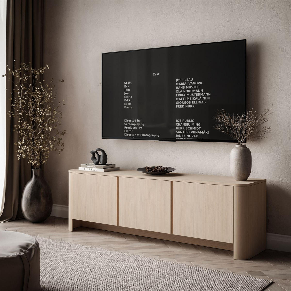 TV-SCHRANK DESTINY II, dreitürig - Eichefarben, Holzwerkstoff (168/52/39cm) - Lookway