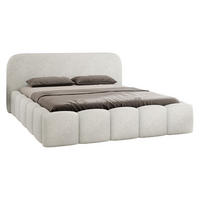 POLSTERBETT Refola Boucle - Creme/Schwarz, Holz/Holzwerkstoff (180/200cm) - MIRJAN24