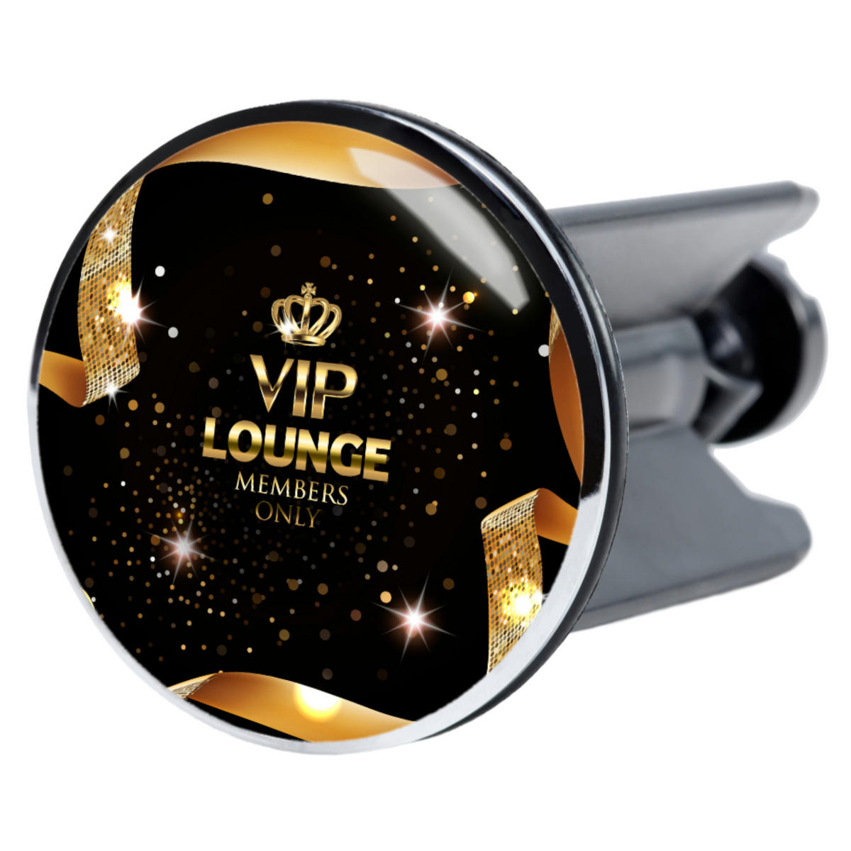 WASCHBECKENSTÖPSEL VIP Lounge - Schwarz, Kunststoff/Metall (4/7/7cm) - Sanilo