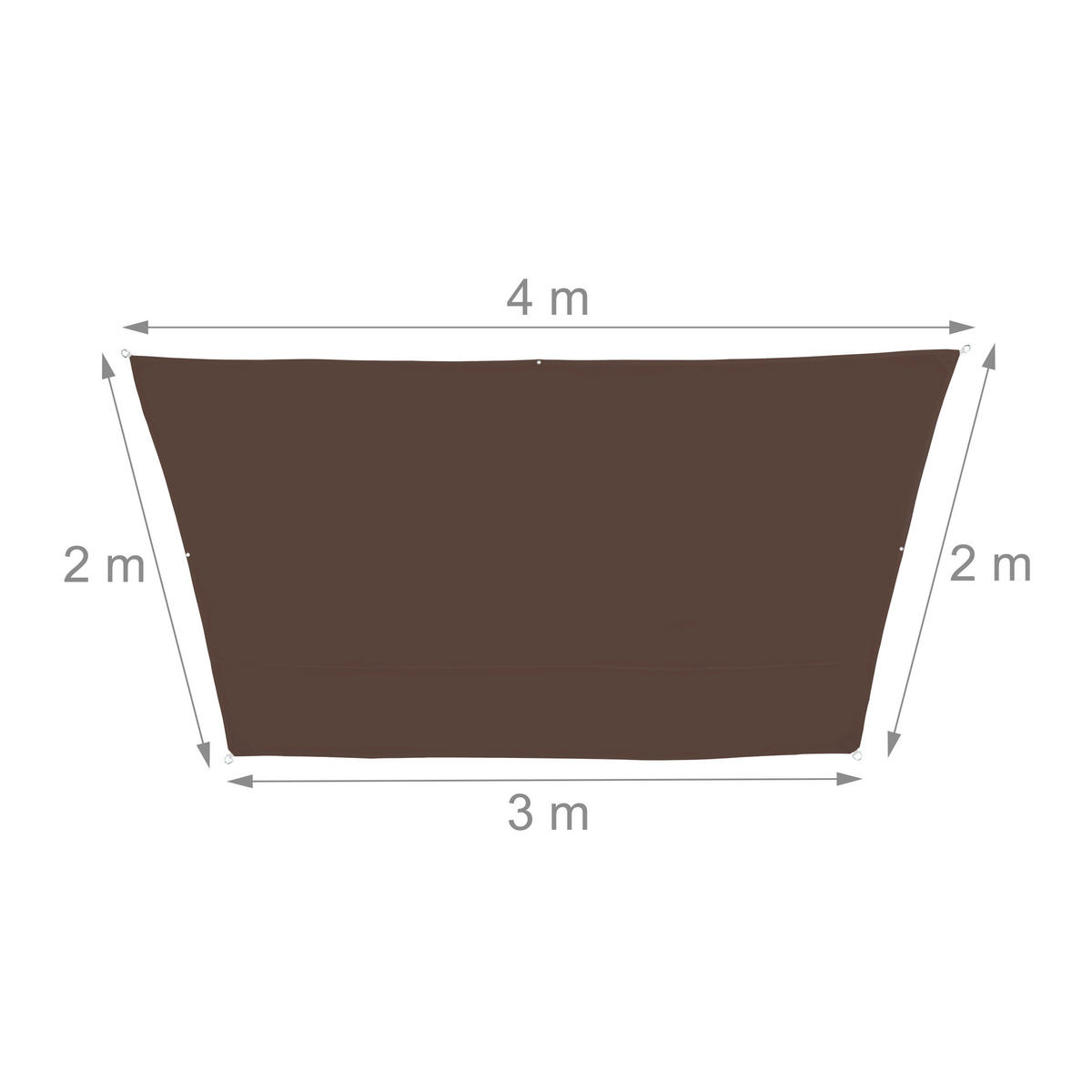 SONNENSEGEL - Braun, Textil/Metall (400/300cm) - Relaxdays