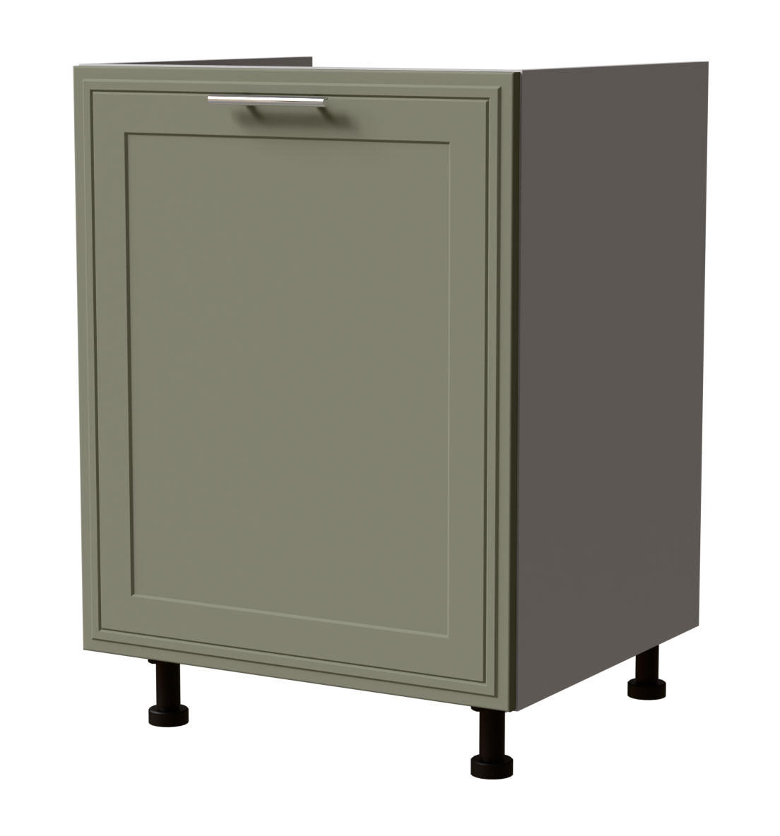 SPÜLENUNTERSCHRANK Salo D1ZA/60 Grau / Reed Green Matt 60 / 50 / 82cm - REJS Vollauszug - Grau/Grün, Holz/Holzwerkstoff (60/82/50cm) - Feldmann-Wohnen