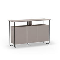 SIDEBOARD 3 Türen mit Metallfüßen B130 cm - DILLY - Braun, Holzwerkstoff (40/80/130cm) - Calicosy