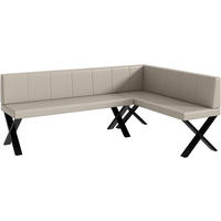 ECKBANK PETER_X - Beige, Leder (142/196cm) - Meblini