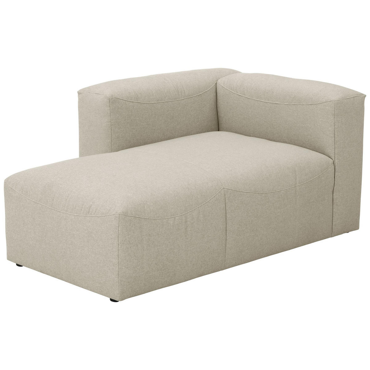 LONGCHAIR Armlehne links Kattrina Flachgewebe creme - Creme, Kunststoff (100/73/160cm) - 58aufmkessel