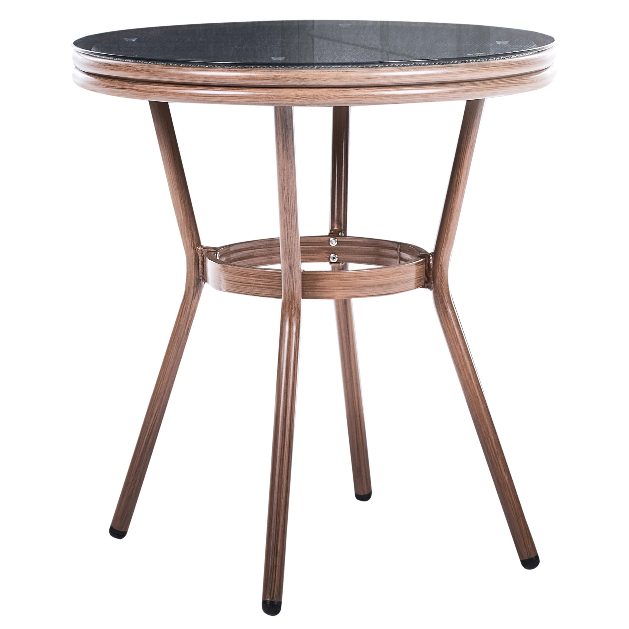 Beliani BISTRO STOLEK 70/70 cm Bezpečnostní sklo Šedý Rifreddo