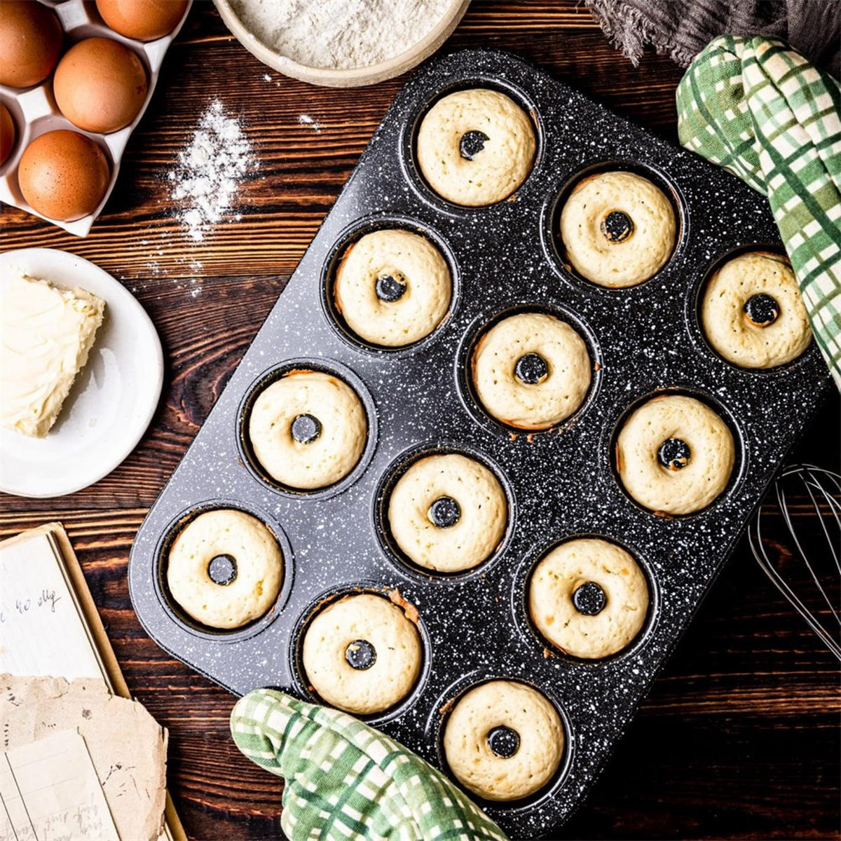 MUFFINFORM Schwarz 35/26,5/3 cm KB7841 - Schwarz, Metall (26.5/3/35cm) - Klausberg 