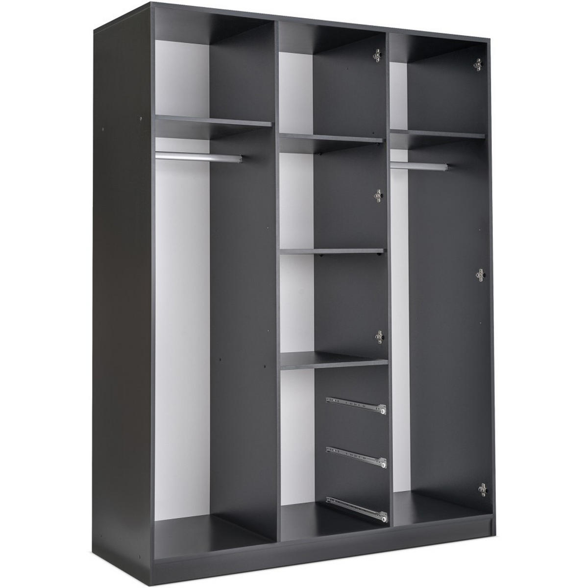 DREHTÜRENSCHRANK Livo mit 3 Türen und 3 Schubladen, kaschmir+eiche Wotan, 150 cm - Kaschmir/Eiche Wotan, Holzwerkstoff (150/200/57cm) - Beautysofa