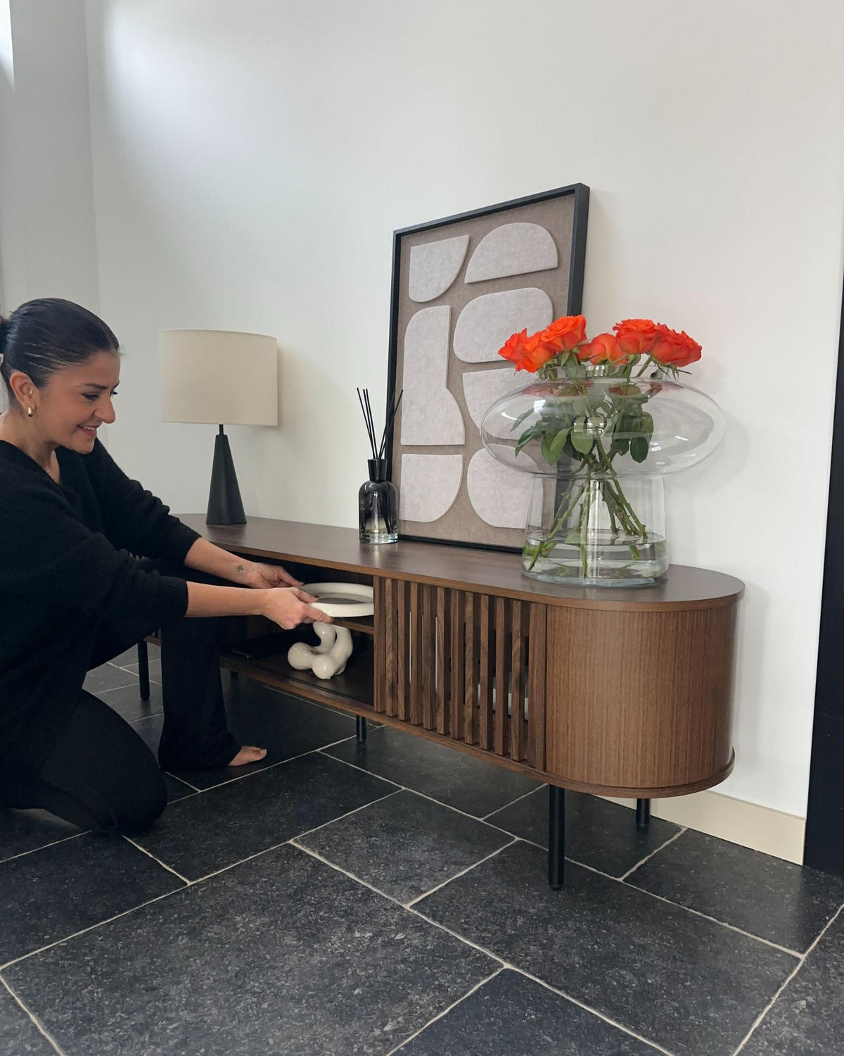 TV-MÖBEL Braun/Schwarz Taroon - Schwarz/Braun, Holzwerkstoff (180/50/40cm) - Beliani