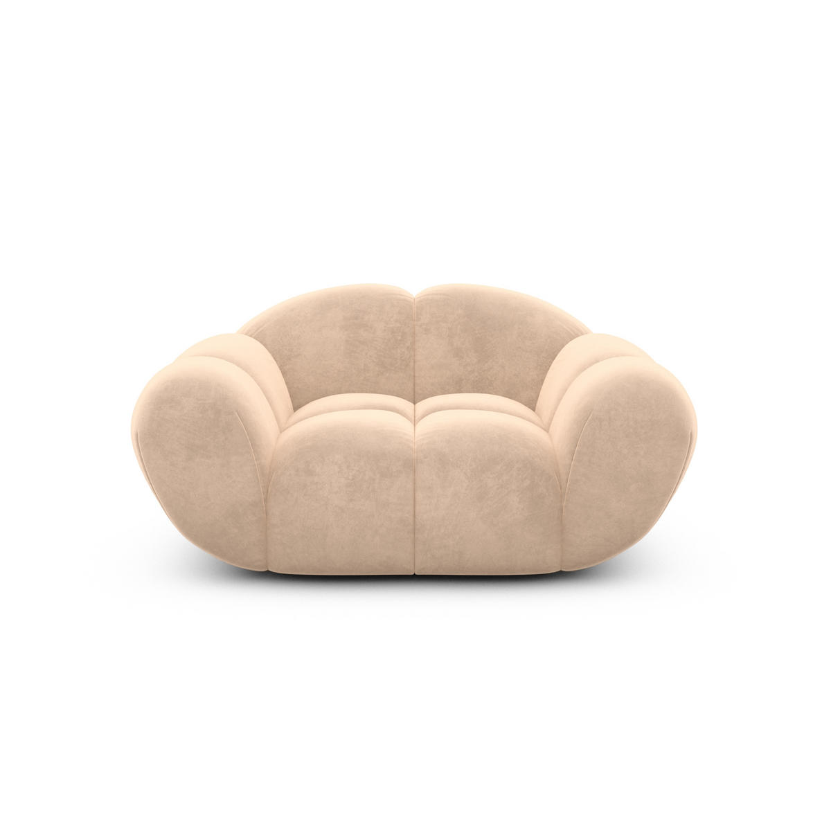 SESSEL Samtstoff Beige - Beige, Textil (135/70/93cm) - VAROYAL