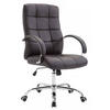 CHEFSESSEL Lederlook braun - Chromfarben/Braun, Textil/Metall (54/105/51cm) - CLP