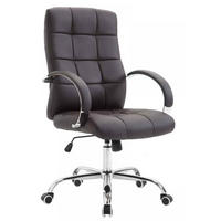 CHEFSESSEL Lederlook braun - Chromfarben/Braun, Textil/Metall (54/105/51cm) - CLP