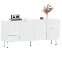 SIDEBOARD Weiß geometrisch modern Stauraum minimalist - Weiß, Holzwerkstoff (38.5/70/160cm) - FLIEKS