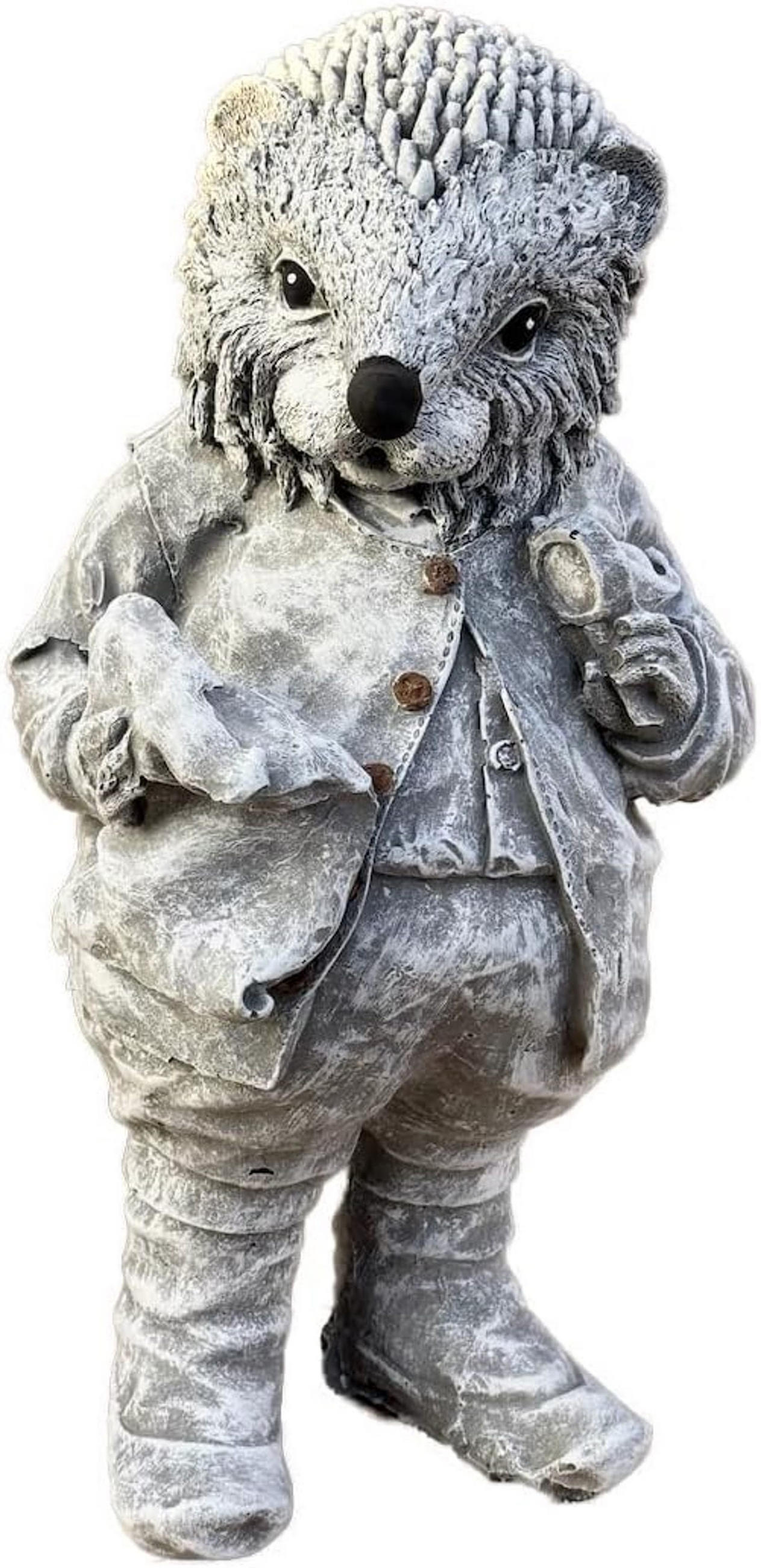 STEINFIGUR Igel Daniel stehend, frostfest, massiv - Grau, Stein (22/45/25cm) - stoneandstyle