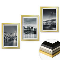 WANDBILDER 3er Set - 20x30 cm Goldrahmen - Brücken, Stadtarchitektur, Grau - Goldfarben, Kunststoff (20/30cm) - ArtPrintCave