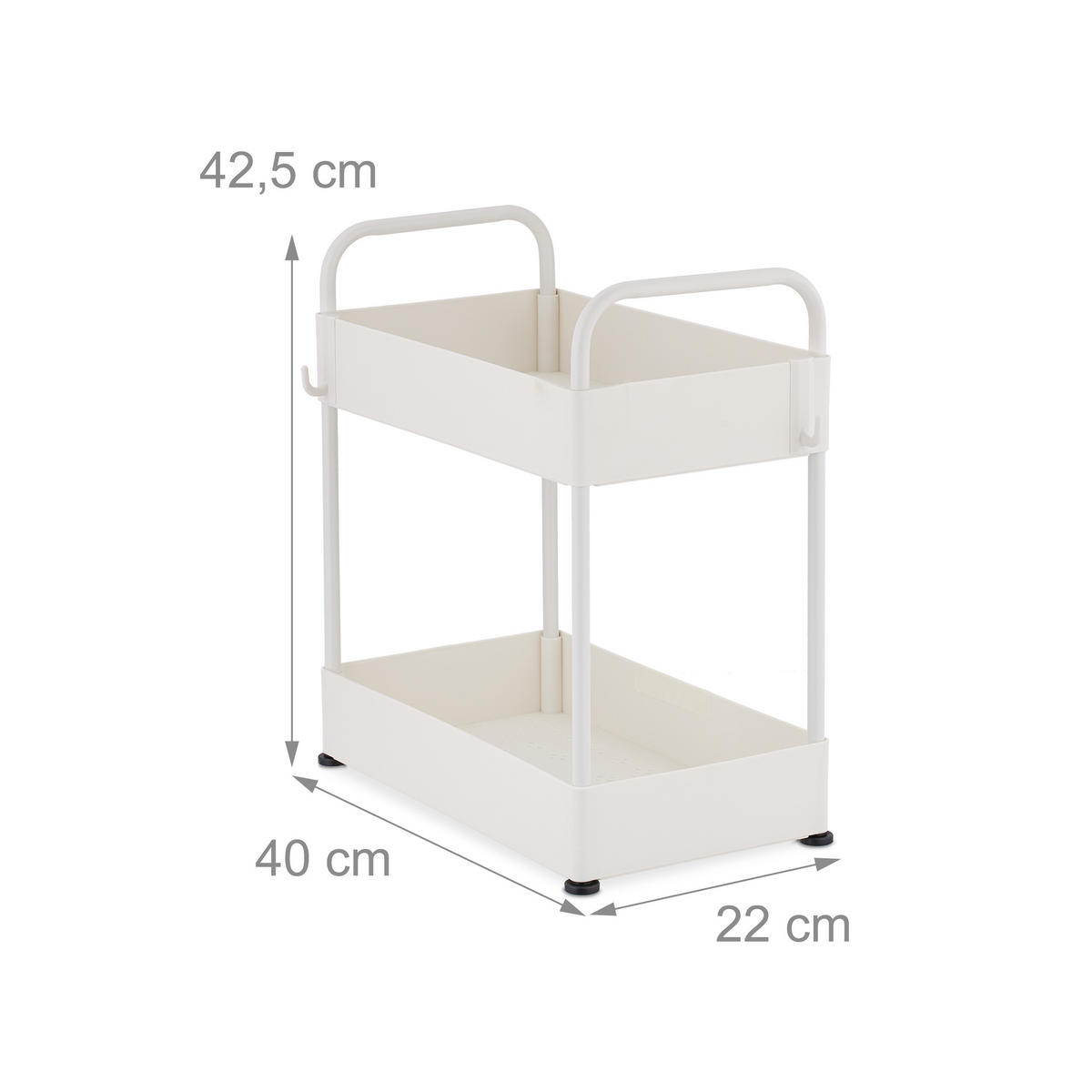 UNTERWASCHBECKENREGAL - Weiß, Kunststoff/Metall (22/42.5/40cm) - Relaxdays