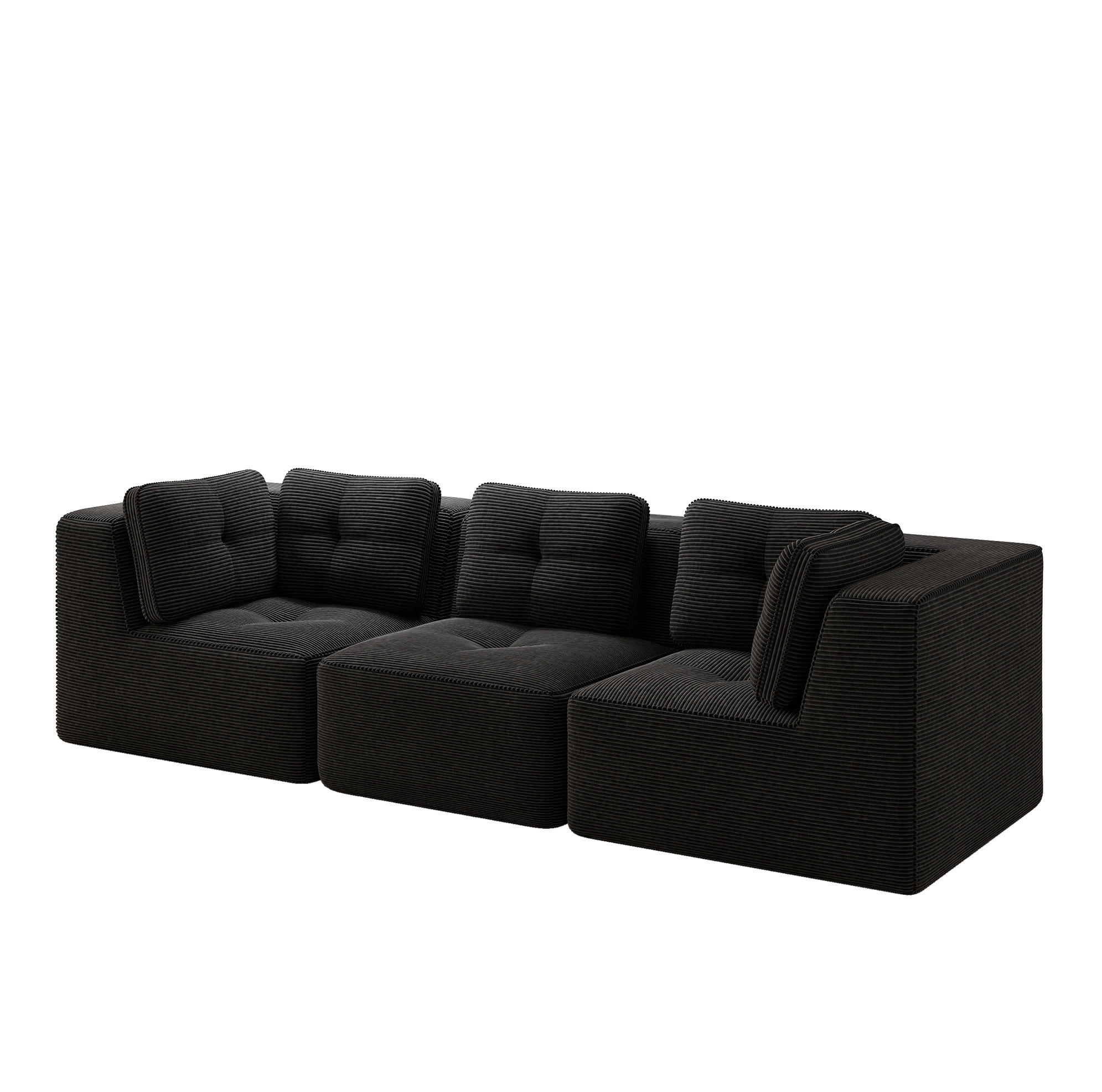 Flora Grace Sofa Schwarz 104x69x297 cm