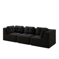 SOFA 297/104/69 cm in Schwarz aus Cord mit modularen Elementen - Schwarz, Textil (104/69/297cm) - Flora Grace