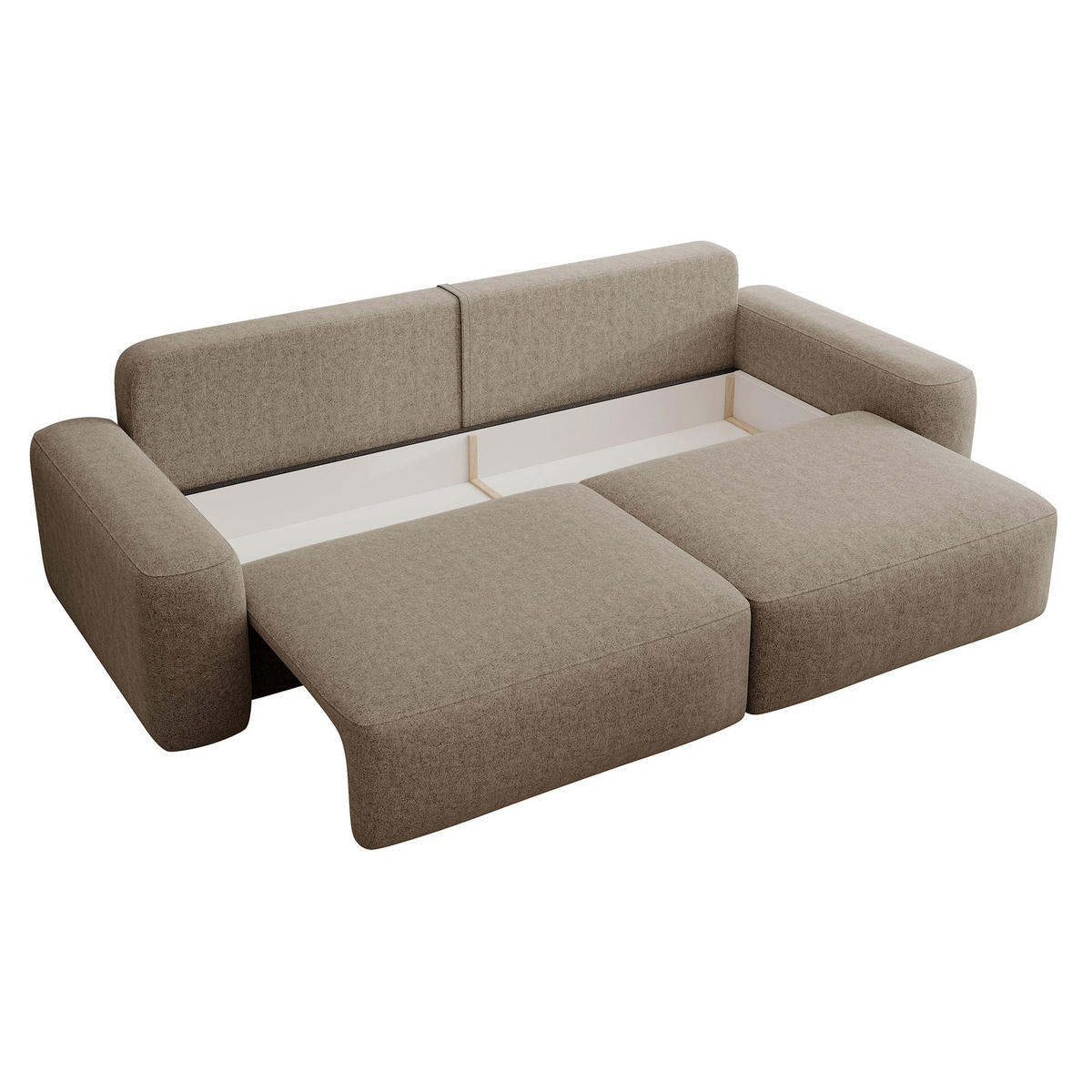 POHOVKA Carnos Světle hnědá 3-místná - černá/světle hnědá, textil/plast (257/82/105cm) - Selsey