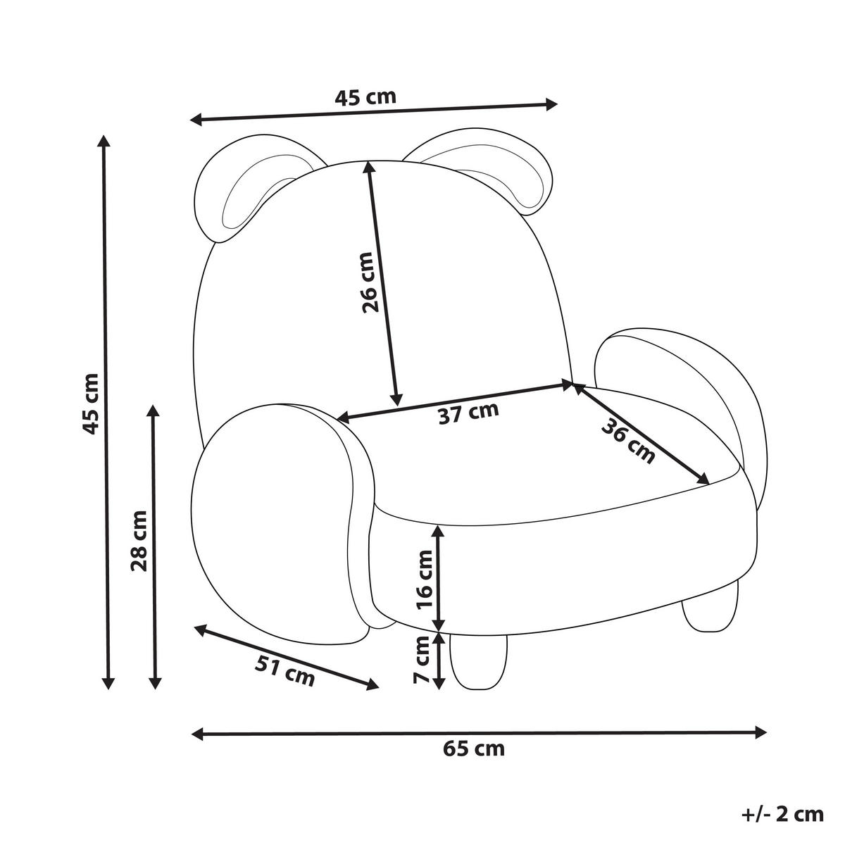 KINDERSESSEL Pastellrosa Kanna - Pink, Textil (65/45/51cm) - Beliani
