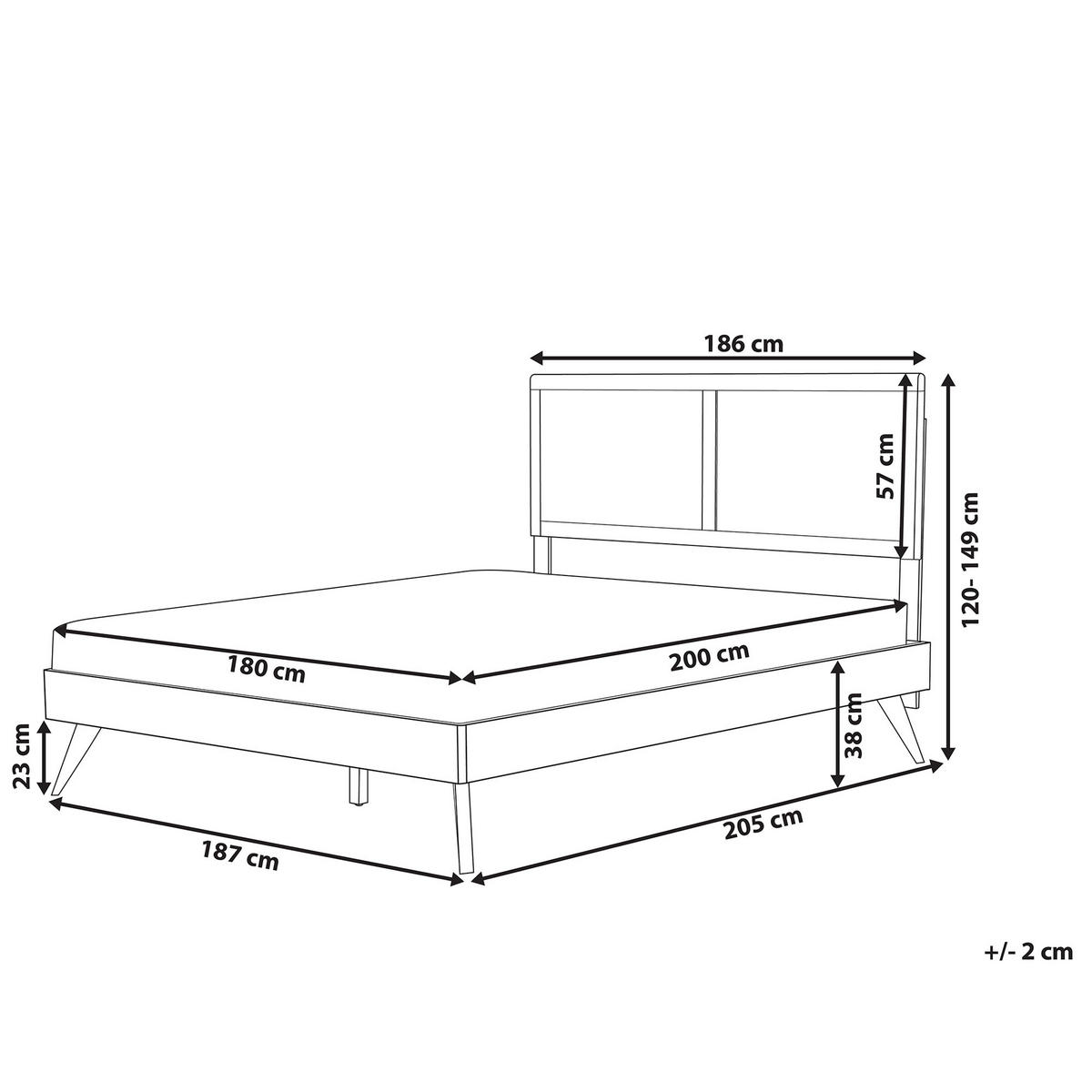 BETT mit Lattenrost 180/200 cm Heller Holzfarbton Istres - Hellbraun, Holzwerkstoff (180/200cm) - Beliani
