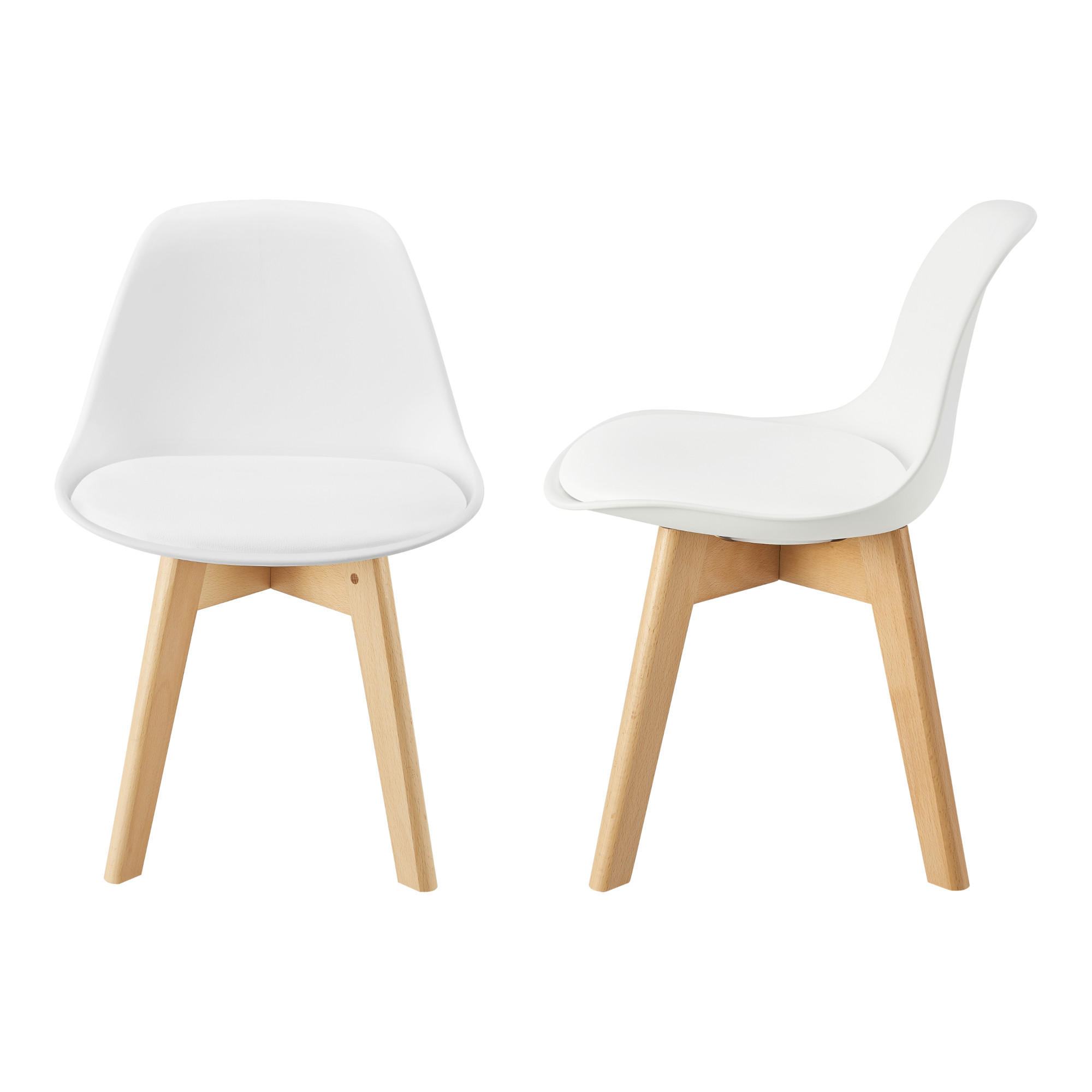 KINDERSTUHL Elvdal - Naturfarben/Weiß, Holz/Kunststoff (38/56/33cm) - [en.casa]