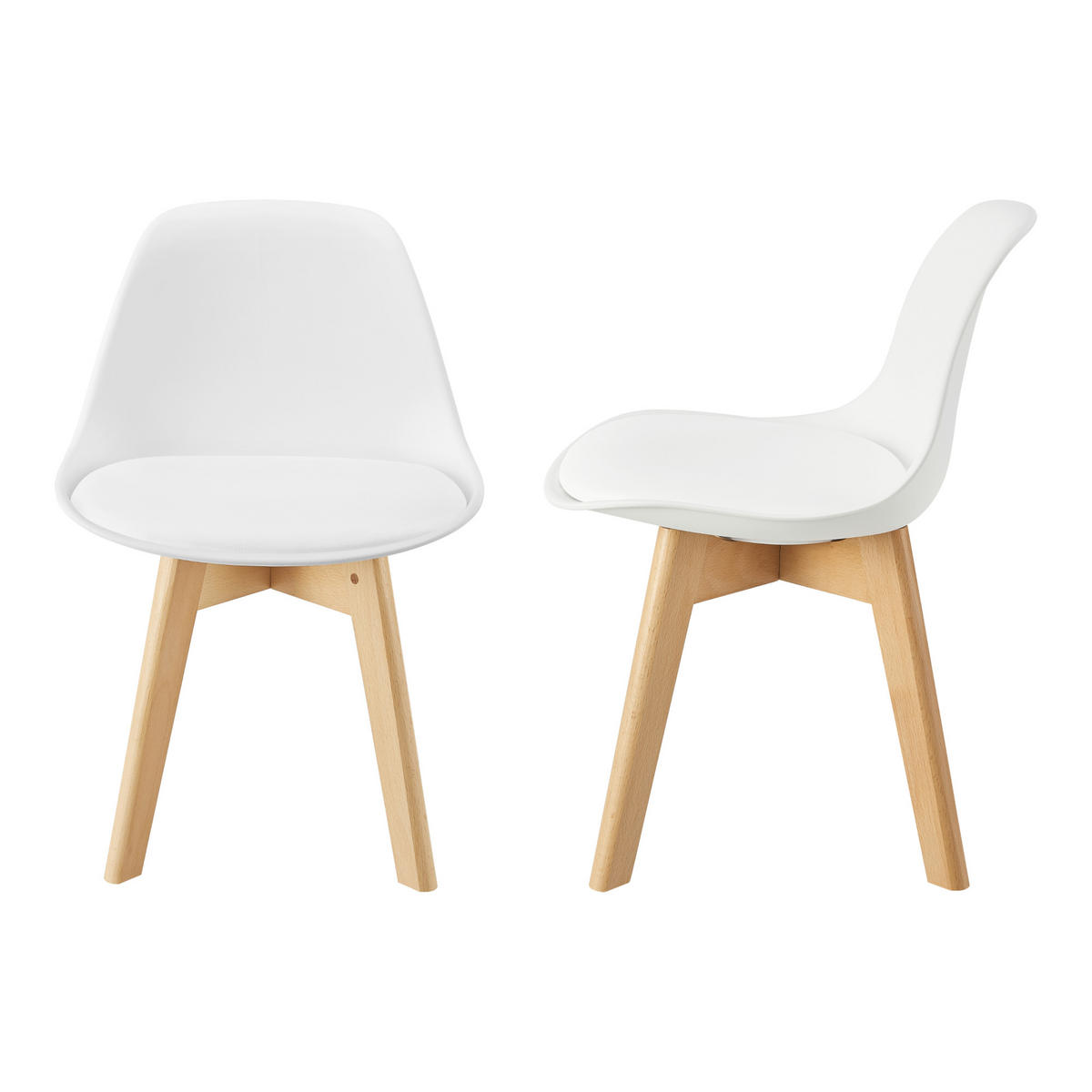 KINDERSTUHL Elvdal - Naturfarben/Weiß, Holz/Kunststoff (38/56/33cm) - [en.casa]