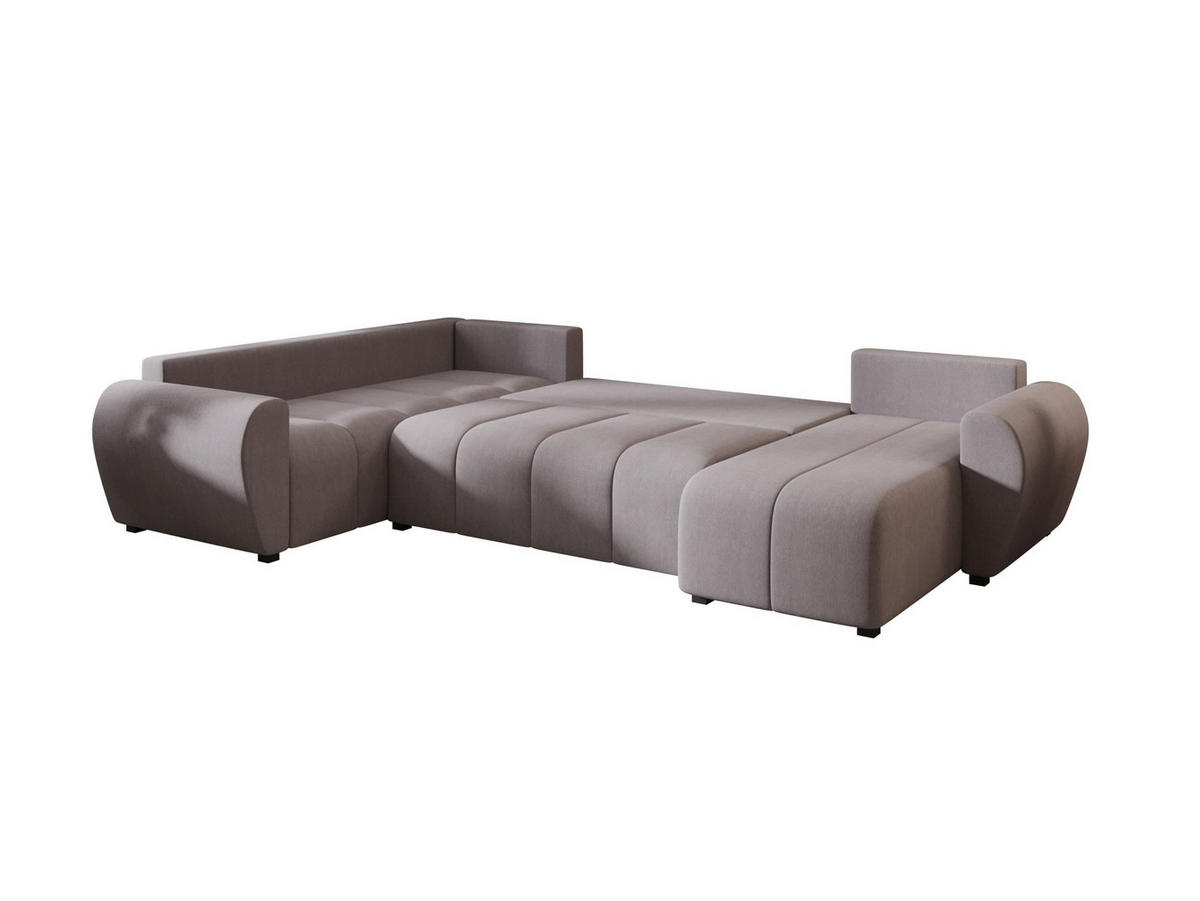 WOHNLANDSCHAFT MOLISA U PLUS Cosmic 160 Rechts mit Schlaffunktion - Grau, Textil (303/82/208cm) - Bedante