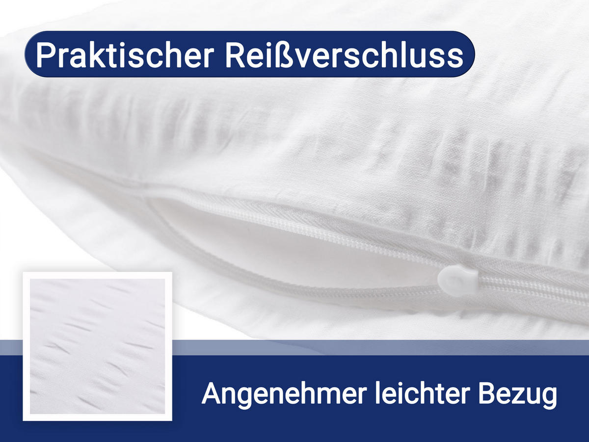 KISSENBEZUG, 2er-Set, 40x80 cm, 100% Baumwolle, Weiß - Weiß, Textil (40/80cm) - Zollner