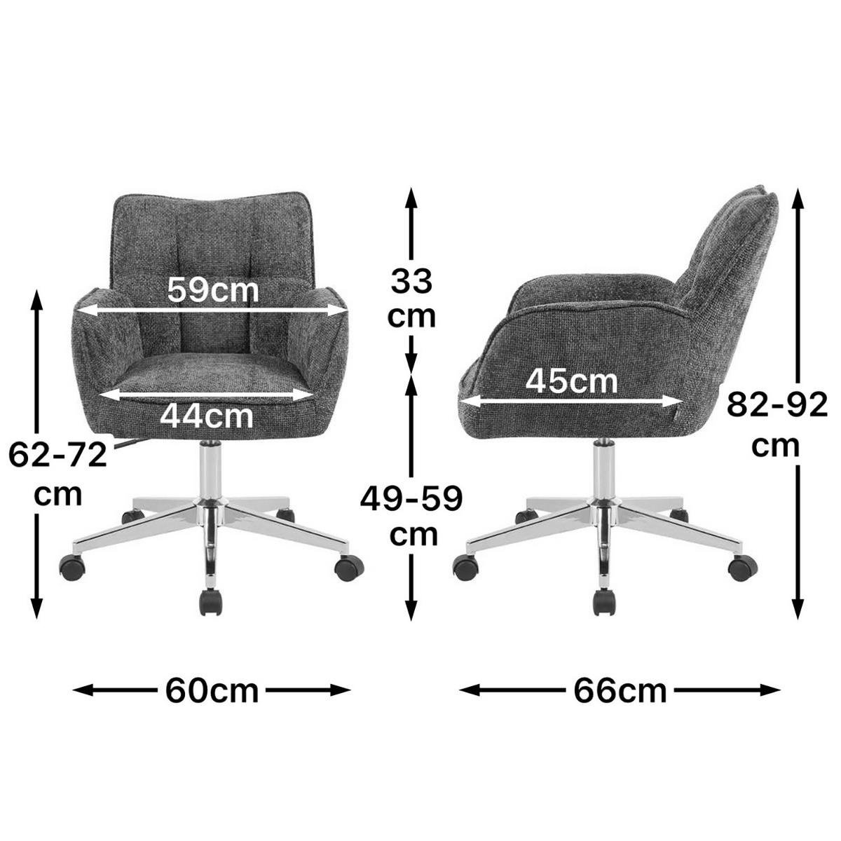 BÜROSTUHL Mika-Tabea - Chromfarben/Grau, Textil/Metall (59/81/66cm) - DUBI Möbel