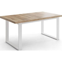 ESSTISCH Sana rechteckig ausziehbar, Sonoma Eiche 140/200/80/75 cm - Braun/Weiß, Holzwerkstoff/Metall (80/180/75cm) - WFL GROUP