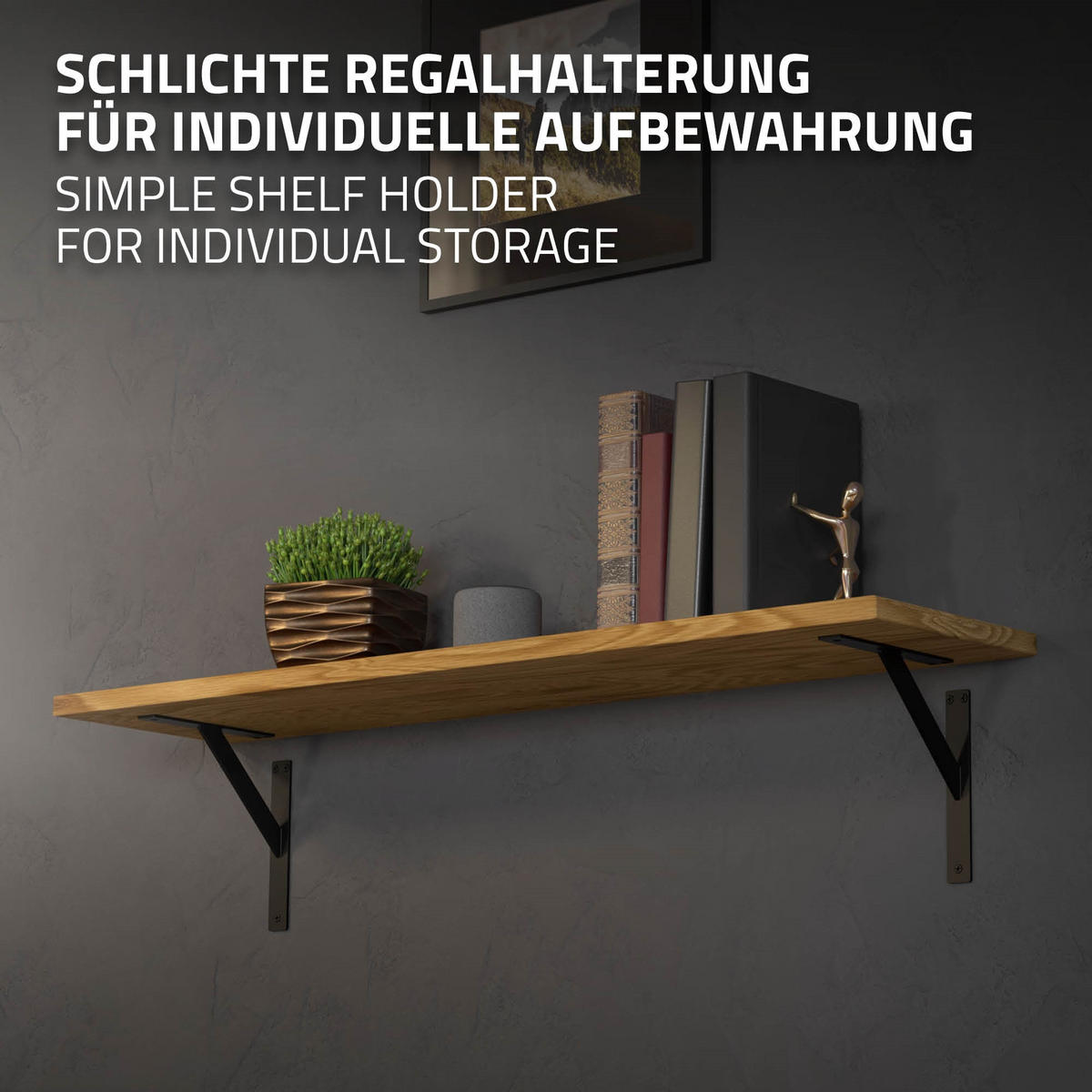 REGALTRÄGER 2er Set - Schwarz, Metall (24/3/24cm) - ML-DESIGN