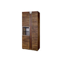VITRINE Mango 90x45x204 braun lackiert Amsterdam #08 - Braun, Holz (90/204/45cm) - Massivmoebel24