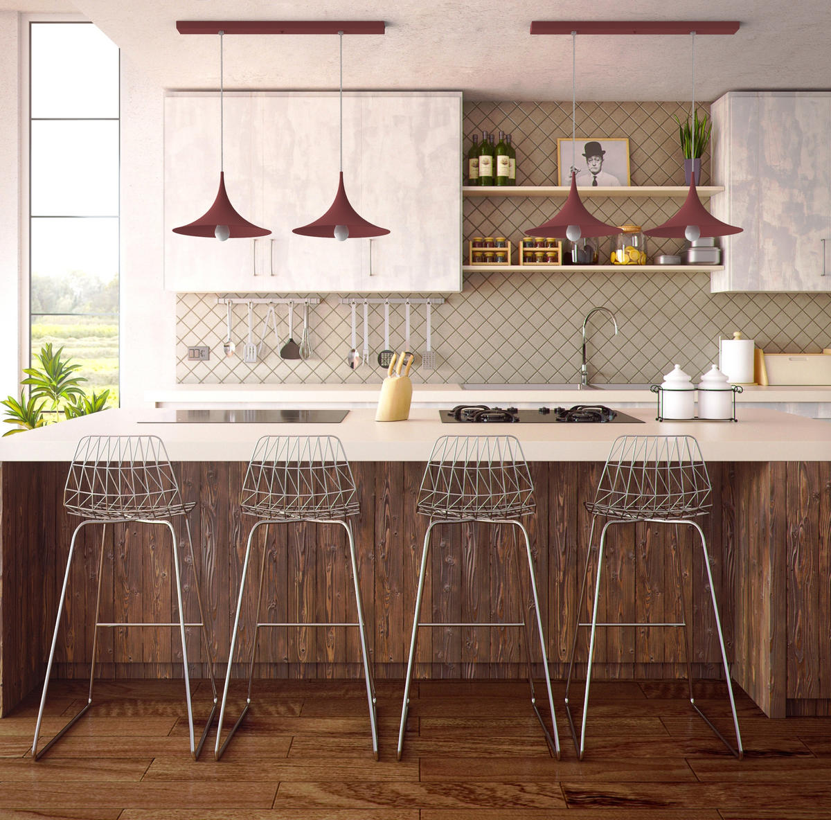 HÄNGELEUCHTE - Rot, Metall (33/70/16cm) - Lumicom