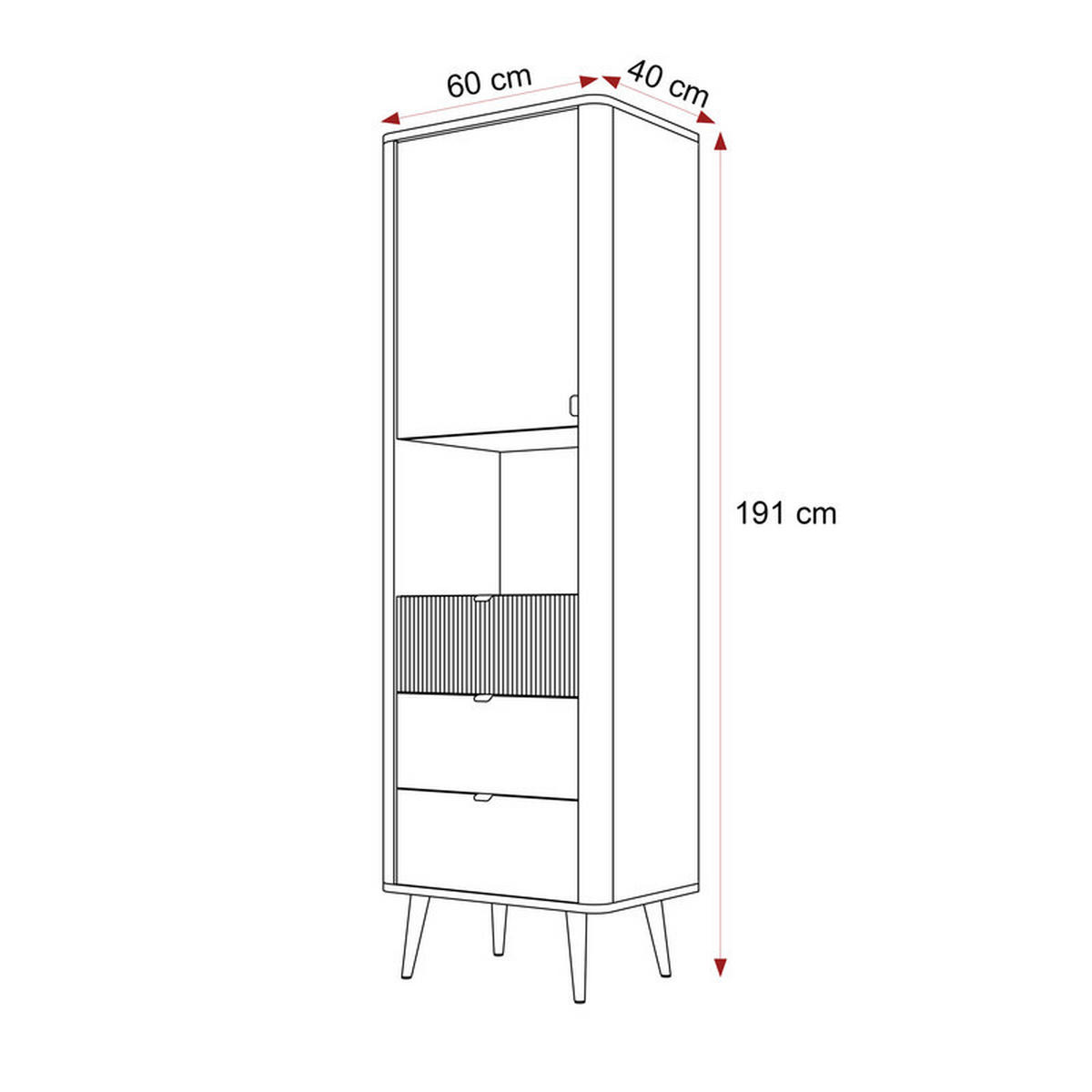 BÜCHERREGAL NAVANI 60/40/191 cm, Kaschmir / Grau - Goldfarben/Schwarz, Holzwerkstoff/Metall (60/191/40cm) - Idohome