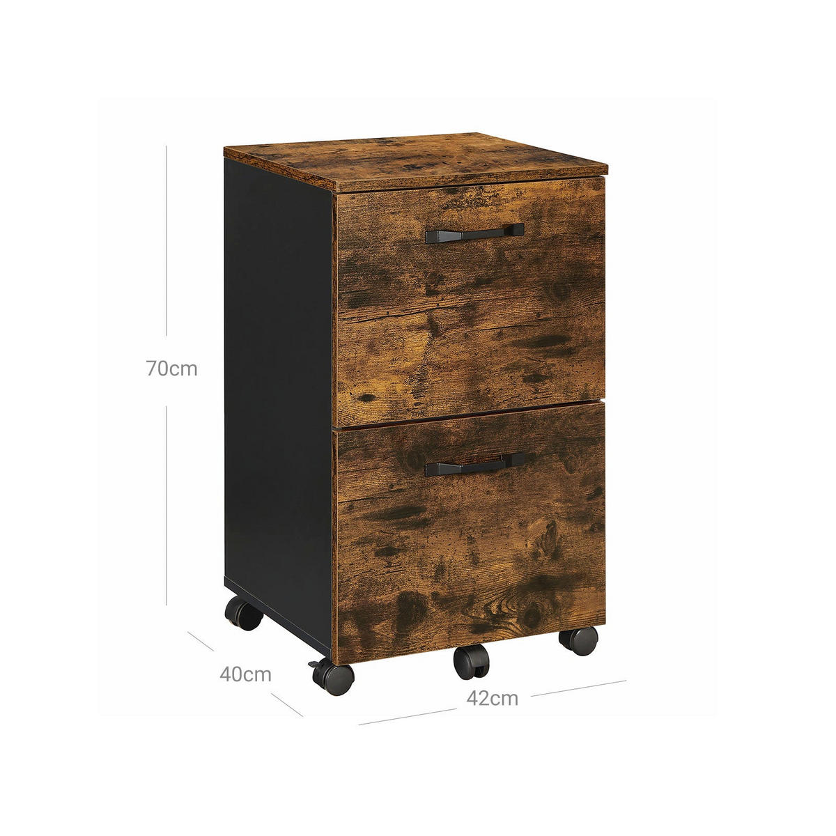 ROLLCONTAINER - Braun, Holzwerkstoff (40/70/42cm) - Hansiro