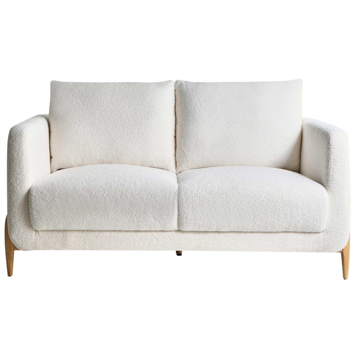 POHOVKA 2-místná Bouclé Bílá Gimo - světle hnědá, textil (149/83/80cm) - Beliani