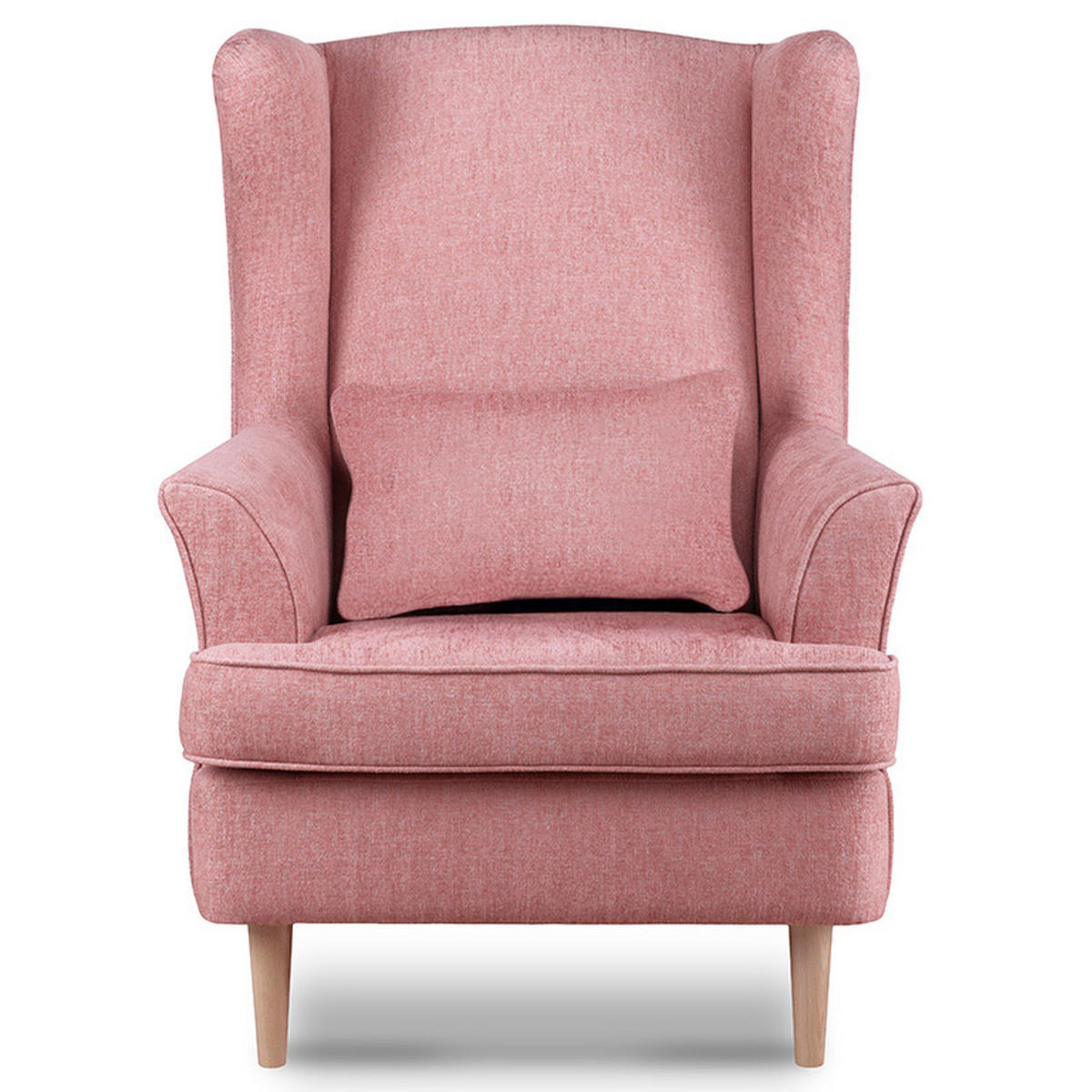 OHRENSESSEL STRALIS mit Sitzhocker, rosa - Pink, Textil (82/108/80cm) - KONSIMO®