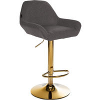 BARHOCKER Stoff dunkelgrau - Dunkelgrau/Goldfarben, Textil/Metall (51/89/52cm) - CLP